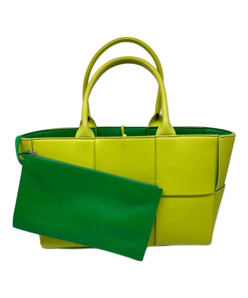 BOTTEGA VENETA（ボッテガベネタ）BOTTEGA VENETA (ボッテガベネタ) スモールアルコトートバッグ イエロー×グリーンの古着・服飾アイテム