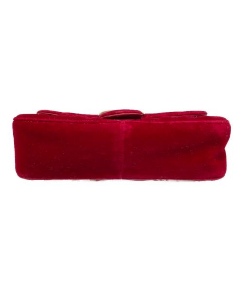 GUCCI（グッチ）GUCCI (グッチ) GGマーモント ベルベット チェーンショルダーバッグ 446744 レッドの古着・服飾アイテム