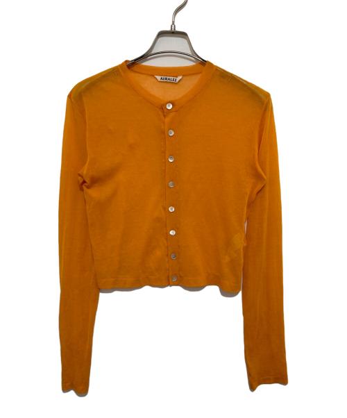 AURALEE（オーラリー）AURALEE (オーラリー) HARD TWIST COTTON GAUZE CARDIGAN オレンジ サイズ:1の古着・服飾アイテム