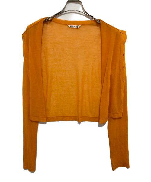 AURALEE（オーラリー）AURALEE (オーラリー) HARD TWIST COTTON GAUZE CARDIGAN オレンジ サイズ:1の古着・服飾アイテム