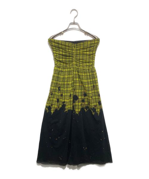 ROKH（ロク）ROKH (ロク) GATHERED DRESS WITH SLEEVES イエロー サイズ:Mの古着・服飾アイテム