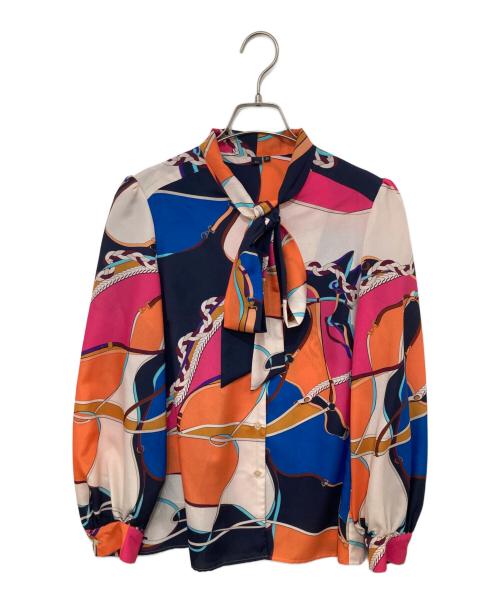 Sov.（ソブ）Sov. (ソブ) 総柄ボウタイブラウス マルチカラー サイズ:38の古着・服飾アイテム