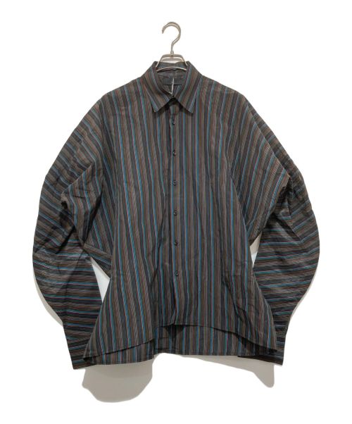 LUEDER（リューダー）LUEDER (リューダー) ストライプシャツ ブラック サイズ:Lの古着・服飾アイテム