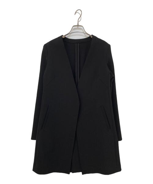 SOEJU（ソージュ）SOEJU (ソージュ) ストレッチファインロングノーカラージャケット ブラック サイズ:Mの古着・服飾アイテム