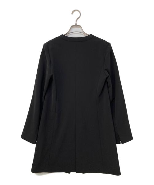 SOEJU（ソージュ）SOEJU (ソージュ) ストレッチファインロングノーカラージャケット ブラック サイズ:Mの古着・服飾アイテム