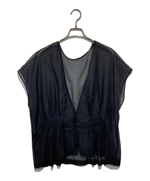 ADORE（アドーア）ADORE (アドーア) ラスター麻シアーレイヤードブラウス ブラック サイズ:Mの古着・服飾アイテム
