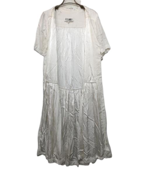 MM6 Maison Margiela（エムエムシックスメゾンマルジェラ）MM6 Maison Margiela (エムエムシックスメゾンマルジェラ) JACQUARD SHIRT DRESS ホワイト サイズ:36の古着・服飾アイテム