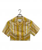 3.1 phillip limスリーワンフィリップリム）の古着「ストライプ クロップド シャツ」｜イエロー