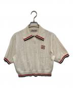 MIU MIUミュウミュウ）の古着「ニットポロシャツ」｜ホワイト