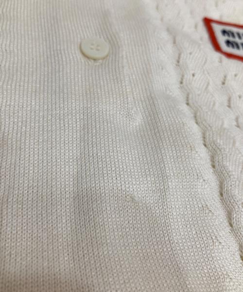 MIU MIU（ミュウミュウ）MIU MIU (ミュウミュウ) ニットポロシャツ ホワイト サイズ:SIZE36の古着・服飾アイテム