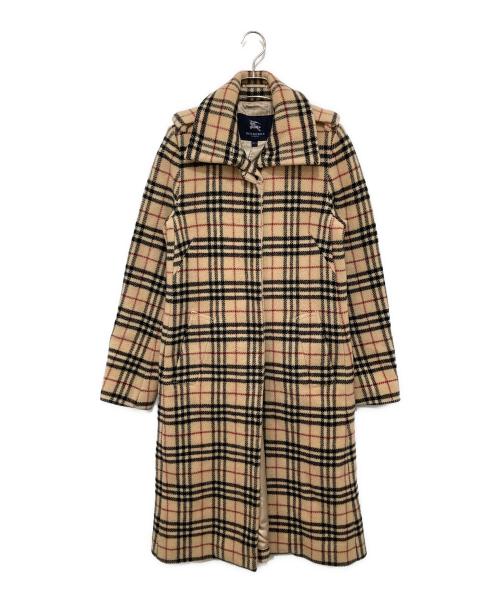 BURBERRY LONDON（バーバリーロンドン）BURBERRY LONDON (バーバリーロンドン) ノヴァチェックウールコート　ノバチェック　ロングコート　エポーレット　CHECK COAT ベージュ サイズ:8の古着・服飾アイテム
