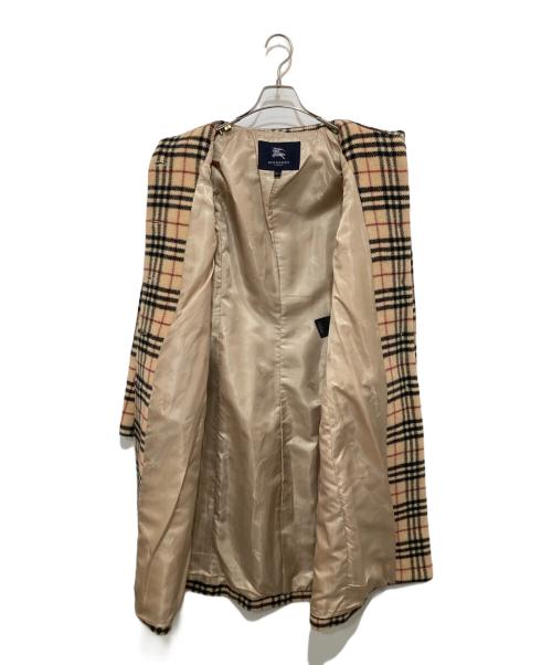 BURBERRY LONDON（バーバリーロンドン）BURBERRY LONDON (バーバリーロンドン) ノヴァチェックウールコート　ノバチェック　ロングコート　エポーレット　CHECK COAT ベージュ サイズ:8の古着・服飾アイテム