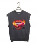 TENDER PERSONテンダ―パーソン）の古着「AIRBRUSHED CUTSLEEVE VEST」｜グレー