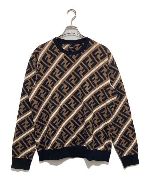 FENDI（フェンディ）FENDI (フェンディ) ズッカ柄スウェット ブラウン サイズ:XL　の古着・服飾アイテム