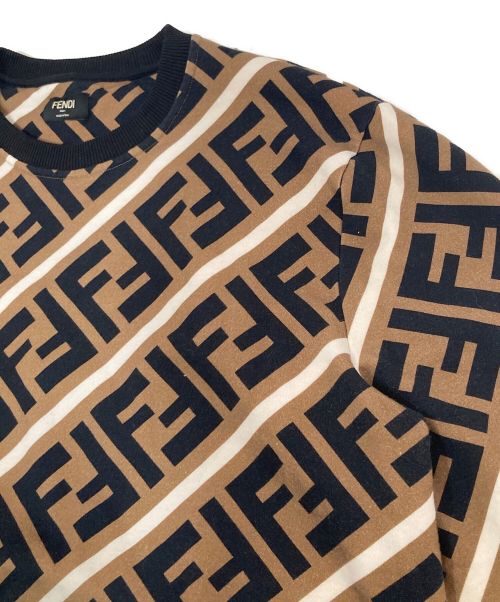 FENDI（フェンディ）FENDI (フェンディ) ズッカ柄スウェット ブラウン サイズ:XL　の古着・服飾アイテム