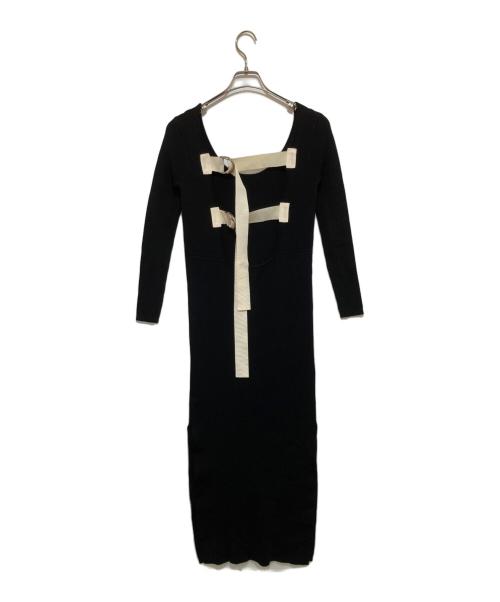 LEINWANDE（ラインヴァンド）LEINWANDE (ラインヴァンド) Back Belted Knit Dress ブラック サイズ:SIZE Freeの古着・服飾アイテム