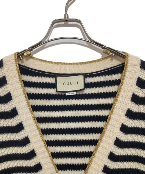 GUCCI（グッチ）GUCCI (グッチ) カシミヤブレンドカーディガン ホワイト サイズ:Mの古着・服飾アイテム