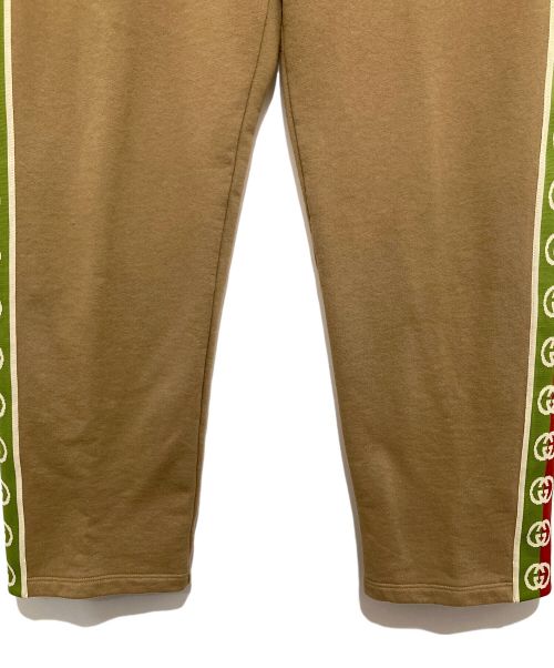 GUCCI（グッチ）GUCCI (グッチ) サイドロゴスウェットパンツ ブラウン サイズ:Lの古着・服飾アイテム