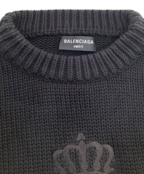 BALENCIAGA（バレンシアガ）BALENCIAGA (バレンシアガ)  BBロゴエンブロイダリーオーバーサイズニット ブラック サイズ:Sの古着・服飾アイテム