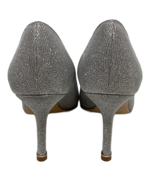 Manolo Blahnik（マノロブラニク）Manolo Blahnik (マノロブラニク) HANGISI GLITTERパンプス シルバー サイズ:351/2の古着・服飾アイテム