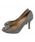 Manolo Blahnik (マノロブラニク) HANGISI GLITTERパンプス シルバー サイズ:351/2：24000円