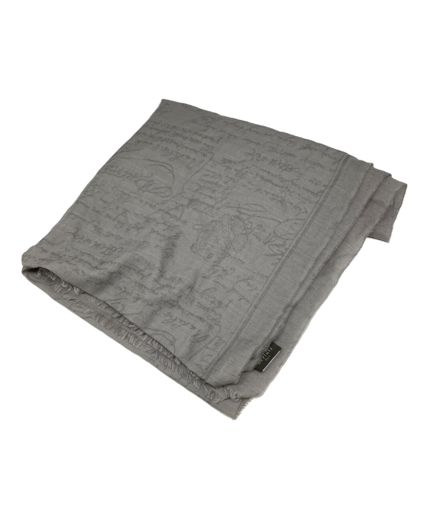 Berluti カリグラフィ グレー ストールマフラー Berluti (ベルルッティ) カリグラフィ グレー ストール グレー