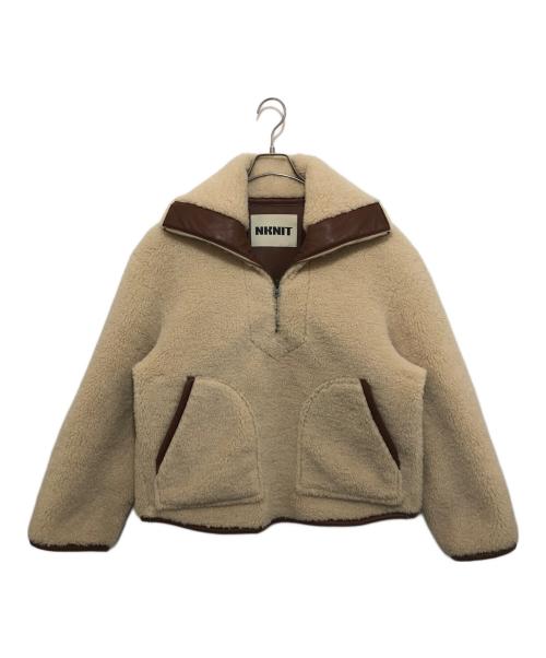NKNIT（ンニット）NKNIT (ンニット) vegan mouton half zip BIG ベージュの古着・服飾アイテム