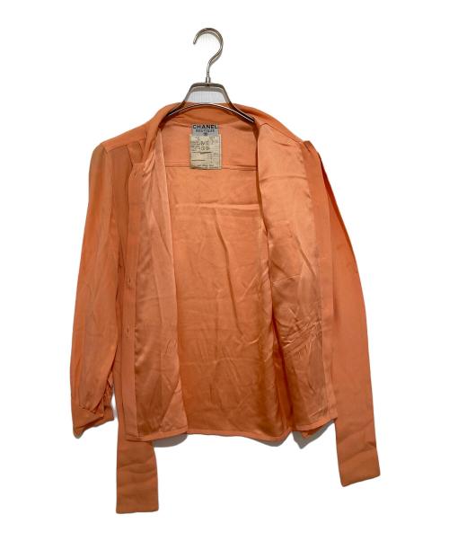 CHANEL（シャネル）CHANEL (シャネル) シルクボウタイブラウス オレンジ サイズ:34の古着・服飾アイテム