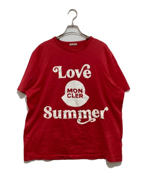 MONCLER（モンクレール）MONCLER (モンクレール) プリントTシャツ レッド サイズ:XLの古着・服飾アイテム