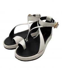 Mame Kurogouchi（マメクロゴウチ）の古着「Curved Line Ankle Strap Sandals」｜ホワイト