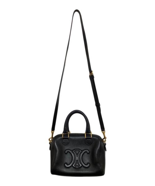 CELINE（セリーヌ）CELINE (セリーヌ) スモール ボストン スムースカーフスキン キュイル トリオンフ S-GA-4273 ブラックの古着・服飾アイテム