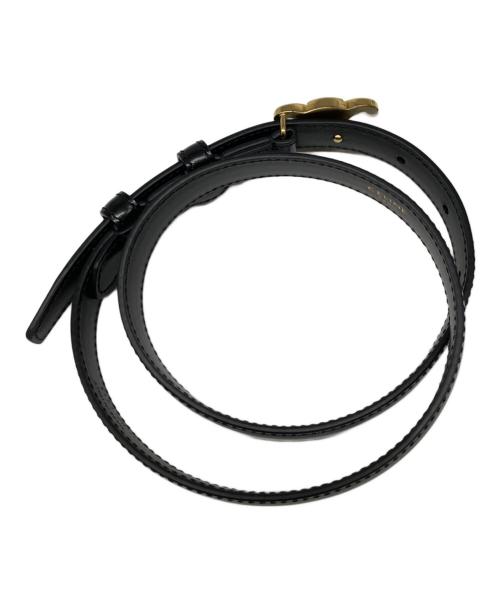 CELINE（セリーヌ）CELINE (セリーヌ) スモールトリオンフレザーベルト ブラック サイズ:65の古着・服飾アイテム