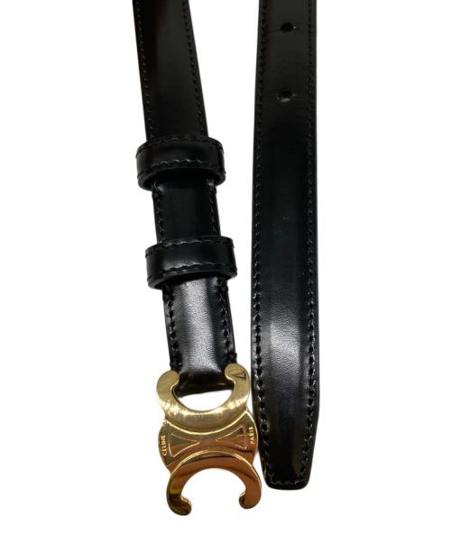 CELINE（セリーヌ）CELINE (セリーヌ) スモールトリオンフレザーベルト ブラック サイズ:65の古着・服飾アイテム