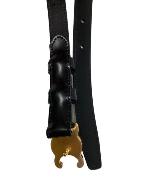 CELINE（セリーヌ）CELINE (セリーヌ) スモールトリオンフレザーベルト ブラック サイズ:65の古着・服飾アイテム