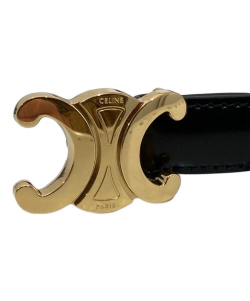 CELINE（セリーヌ）CELINE (セリーヌ) スモールトリオンフレザーベルト ブラック サイズ:65の古着・服飾アイテム