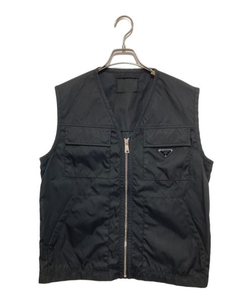 PRADA（プラダ）PRADA (プラダ) 三角プレートナイロンベスト ナイロンベスト SGC261 S231 1WQ8 ブラック サイズ:44の古着・服飾アイテム