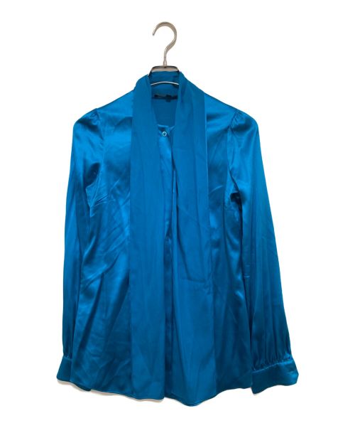 GUCCI（グッチ）GUCCI (グッチ) ボウタイシルクブラウス ブルー サイズ:Mの古着・服飾アイテム