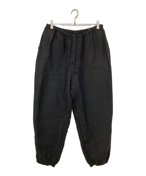 COMOLI（コモリ）COMOLI (コモリ) リネン起毛 ドローストリングパンツ ブラック サイズ:3の古着・服飾アイテム
