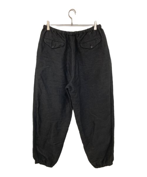 COMOLI（コモリ）COMOLI (コモリ) リネン起毛 ドローストリングパンツ ブラック サイズ:3の古着・服飾アイテム
