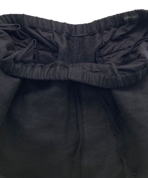 COMOLI（コモリ）COMOLI (コモリ) リネン起毛 ドローストリングパンツ ブラック サイズ:3の古着・服飾アイテム