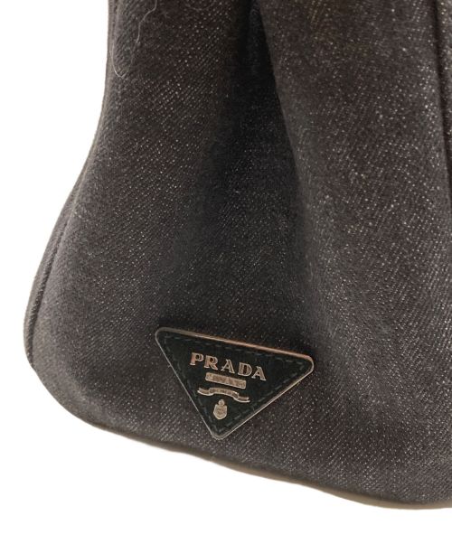 PRADA（プラダ）PRADA (プラダ) カナパラインストーントートバッグ ブラックの古着・服飾アイテム