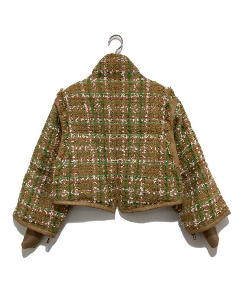 WRINN（リン）WRINN (リン) 4wayリバーシブルツイードダウン ブラウン サイズ:38の古着・服飾アイテム