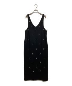 中古・古着通販】Ameri (アメリ) UND ELSA BIJOU WOOL DRESS ブラック  