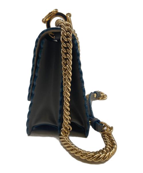 FENDI（フェンディ）FENDI (フェンディ) ミニキャナイ レザー チェーンショルダーバッグ 8M0381 グレーの古着・服飾アイテム