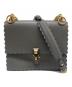 FENDI（フェンディ）の古着「ミニキャナイ レザー チェーンショルダーバッグ 8M0381」｜グレー