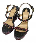 Christian Louboutinクリスチャン・ルブタン）の古着「アンクルストラップサンダル」｜ブラック