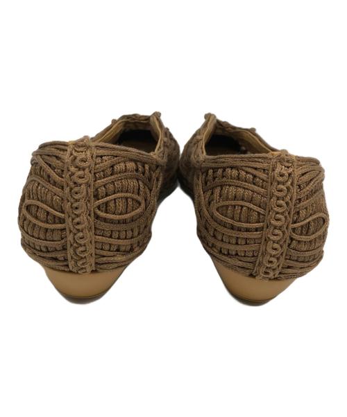Mame Kurogouchi（マメクロゴウチ）Mame Kurogouchi (マメクロゴウチ) Cord Embroidery Egg Heel Pumps ブラウン サイズ:２３1/2の古着・服飾アイテム