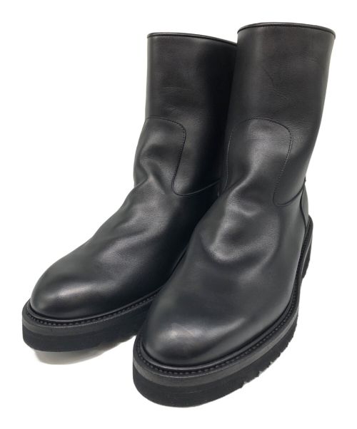AURALEE（オーラリー）AURALEE (オーラリー) LEATHER BOOS ブラック サイズ:7　1/2の古着・服飾アイテム