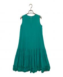 ANAYI（アナイ）の古着「チンツオーガンジーギャザー ワンピース」｜グリーン