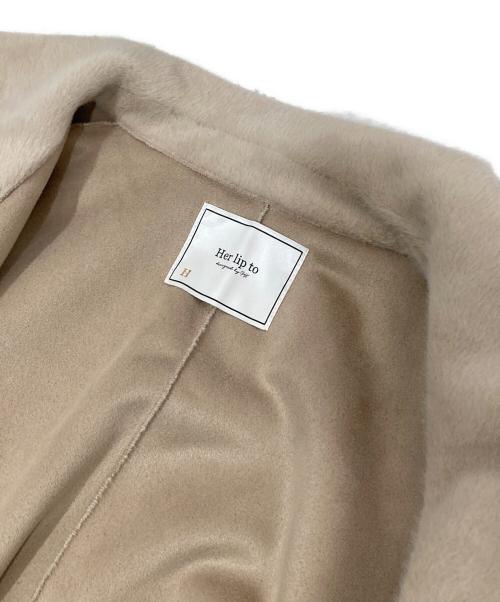 HER LIP TO（ハーリップトゥ）Her lip to (ハーリップトゥ) Grace Wrap Coat　グレースラップコート　エコファーコート　1243307086 ベージュ サイズ:Mの古着・服飾アイテム